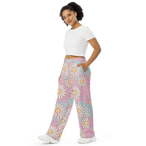 Chic Floral Wide Leg Pants - Comfy Casual - Dipaliz - Xs