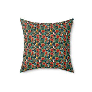 Bird Floral Spun Polyester Square Pillow - Dipaliz - Pillows