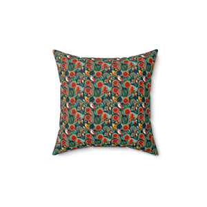 Bird Floral Spun Polyester Square Pillow - Dipaliz - Pillows