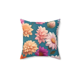 Polyester Square Pillow – Blue Background - Dipaliz - Throw Pillows