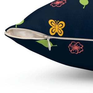 Navy Blue Polyester Square Pillow - Spun Comfort - Dipaliz - Throw Pillows
