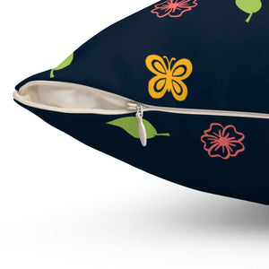 Navy Blue Polyester Square Pillow - Spun Comfort - Dipaliz - Throw Pillows