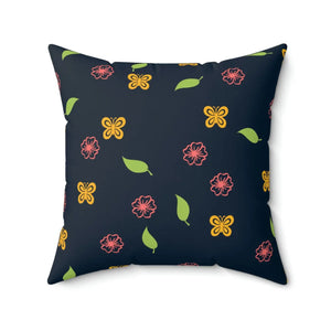 Navy Blue Polyester Square Pillow - Spun Comfort - Dipaliz - Throw Pillows