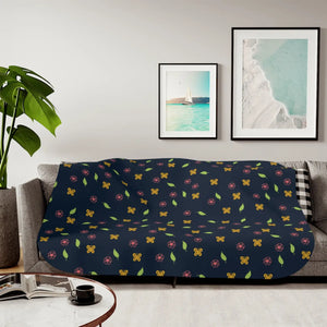 Cozy Flowers and Butterflies Sherpa Blanket - Dipaliz - Decor