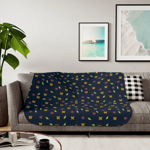 Cozy Flowers and Butterflies Sherpa Blanket - Dipaliz - Decor