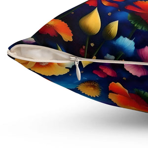 Floral Throw Pillow – Polyester Square - Dipaliz - Pillows
