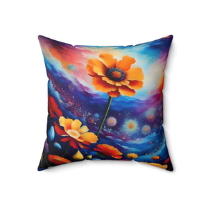 Floral Throw Pillow – Polyester Square - Dipaliz - Pillows