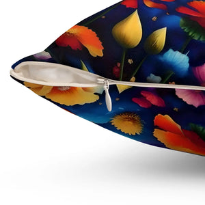 Floral Throw Pillow – Polyester Square - Dipaliz - Pillows