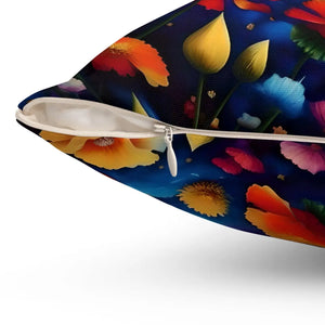 Floral Throw Pillow – Polyester Square - Dipaliz - Pillows