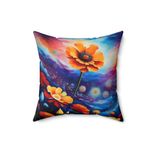 Floral Throw Pillow – Polyester Square - Dipaliz - Pillows