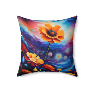 Floral Throw Pillow – Polyester Square - Dipaliz - Pillows