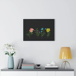 Modern Floral Framed Horizontal Poster - Dipaliz - Posters Prints & Visual Artwork
