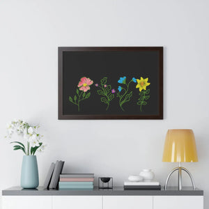 Modern Floral Framed Horizontal Poster - Dipaliz - Posters Prints & Visual Artwork