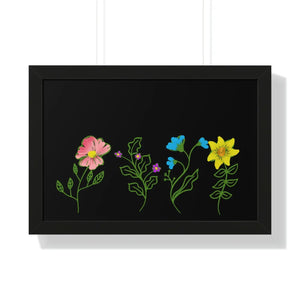 Modern Floral Framed Horizontal Poster - Dipaliz - Posters Prints & Visual Artwork