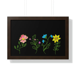 Modern Floral Framed Horizontal Poster - Dipaliz - Posters Prints & Visual Artwork