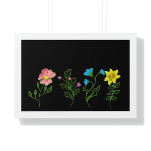 Modern Floral Framed Horizontal Poster - Dipaliz - Posters Prints & Visual Artwork