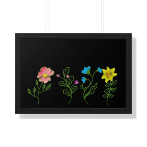 Modern Floral Framed Horizontal Poster - Dipaliz - Posters Prints & Visual Artwork