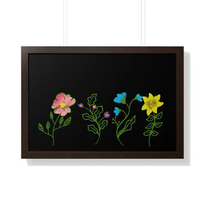 Modern Floral Framed Horizontal Poster - Dipaliz - Posters Prints & Visual Artwork
