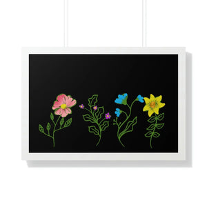 Modern Floral Framed Horizontal Poster - Dipaliz - Posters Prints & Visual Artwork