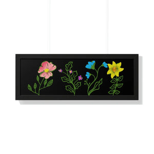 Modern Floral Framed Horizontal Poster - Dipaliz - Posters Prints & Visual Artwork