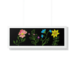 Modern Floral Framed Horizontal Poster - Dipaliz - Posters Prints & Visual Artwork