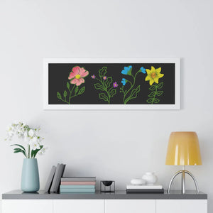Modern Floral Framed Horizontal Poster - Dipaliz - Posters Prints & Visual Artwork