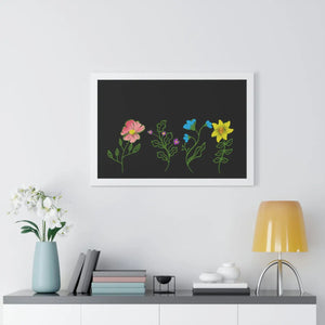 Modern Floral Framed Horizontal Poster - Dipaliz - Posters Prints & Visual Artwork