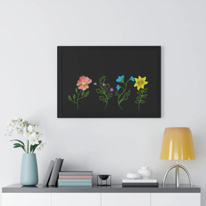 Modern Floral Framed Horizontal Poster - Dipaliz - Posters Prints & Visual Artwork