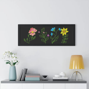 Modern Floral Framed Horizontal Poster - Dipaliz - Posters Prints & Visual Artwork