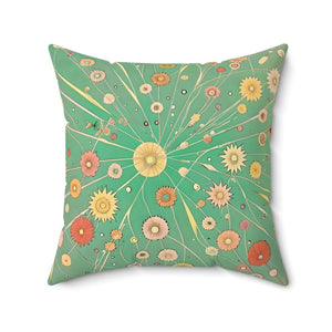 Floral Spun Polyester Square – Vibrant Decor - Dipaliz - Throw Pillows