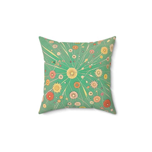 Floral Spun Polyester Square – Vibrant Decor - Dipaliz - Throw Pillows