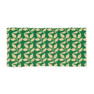 Tropical Leaves Beach Towel – Cotton Loop Backing - Dipaliz - Towels