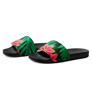 Red Floral Sandal Women’s Slides - Flowers and Leaves - Dipaliz - Sandals