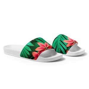 Red Floral Sandal Women’s Slides - Flowers and Leaves - Dipaliz - Sandals
