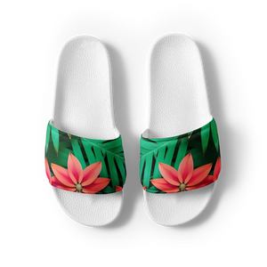 Red Floral Sandal Women’s Slides - Flowers and Leaves - Dipaliz - Sandals