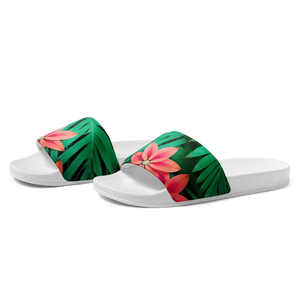 Red Floral Sandal Women’s Slides - Flowers and Leaves - Dipaliz - Sandals