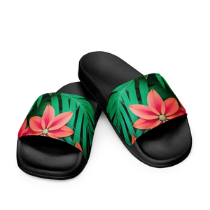 Red Floral Sandal Women’s Slides - Flowers and Leaves - Dipaliz - Sandals