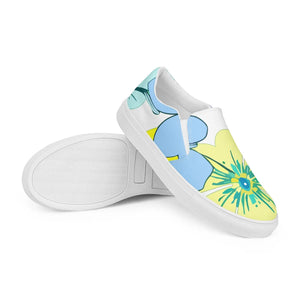 Pastel Floral Canvas Shoes - Eco-friendly Women’s Slip - Dipaliz - Sneakers