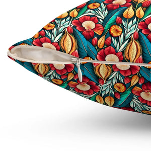 Flowers Pattern Polyester Throw Pillow - Dipaliz - Pillows