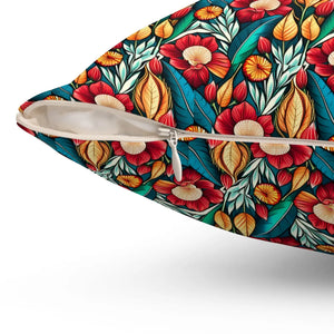 Flowers Pattern Polyester Throw Pillow - Dipaliz - Pillows