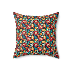 Flowers Pattern Polyester Throw Pillow - Dipaliz - Pillows