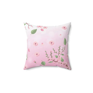 Pink Floral Throw Pillow – Spun Polyester Square - Dipaliz - Pillows