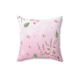 Pink Floral Throw Pillow – Spun Polyester Square - Dipaliz - Pillows