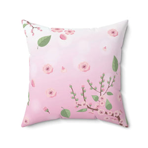 Pink Floral Throw Pillow – Spun Polyester Square - Dipaliz - Pillows