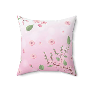 Pink Floral Throw Pillow – Spun Polyester Square - Dipaliz - Pillows