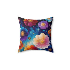Polyester Square Pillow – Vibrant Background - Dipaliz - Throw Pillows