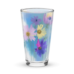 Floral Pint Glass Shaker 16oz - Dipaliz - Beer Glasses