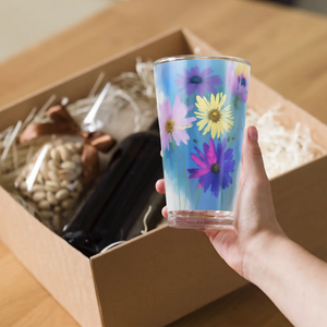 Floral Pint Glass Shaker 16oz - Dipaliz - Beer Glasses