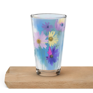 Floral Pint Glass Shaker 16oz - Dipaliz - Beer Glasses