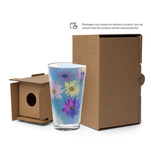Floral Pint Glass Shaker 16oz - Dipaliz - Beer Glasses